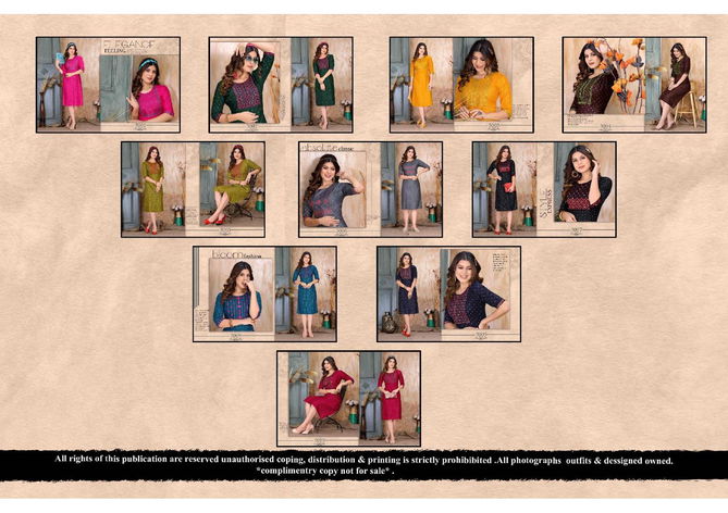 Golden Inayat Sequence Daily Wear Heavy Rayon Designer Kurti Collection